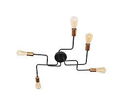 Helam Csillár TUBE 5xE27/60W/230V fekete