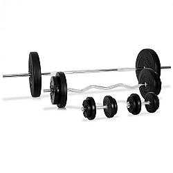 KLARFIT súlyzó készlet, 4 x rúd, 14 x súly, 97,5 kg