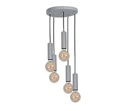 Luminex Csillár TUBES 5xE27/60W/230V szürke