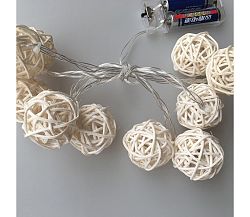 Milagro LED Dekor lánc RATTAN BALLS LED/2xAA