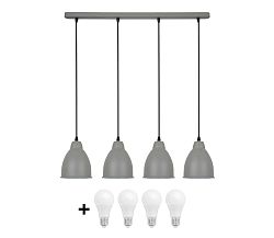 Solight LED Csillár 4xE27/10W/230V szürke 14cm