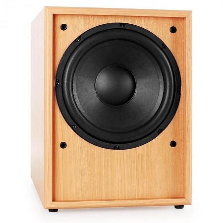Auna Linie-300-SW-BH aktív subwoofer, AUX, tölgy