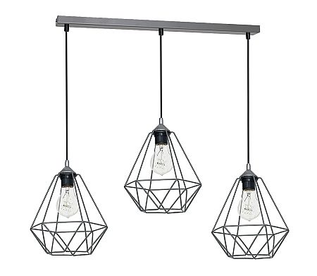 Decoland Függeszték BASKET 3xE27/60W/230V szürke