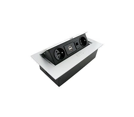 FK Technics Dugaljsáv 2x230V/2xUSB/1xRJ45