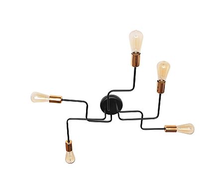 Helam Csillár TUBE 5xE27/60W/230V fekete