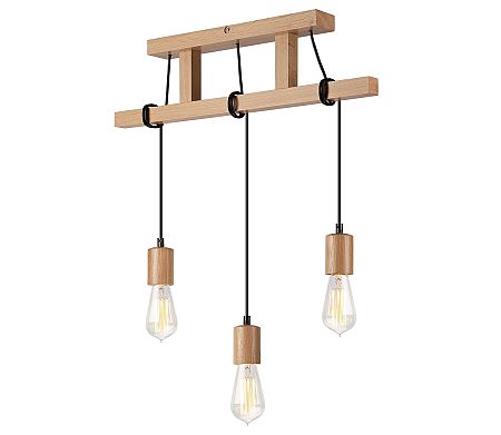 Lamkur Csillár zsinóron LEON 3xE27/60W/230V tölgy