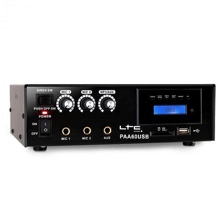 LTC PAA60USB PA erősítő, USB, MP3, mikrofon, 12 V