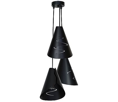 Luminex Csillár ALANA 3 3xE27/60W fekete