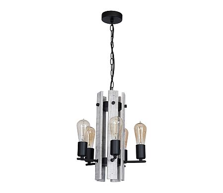 Luminex Csillár GERA 5xE27/60W/230V fekete