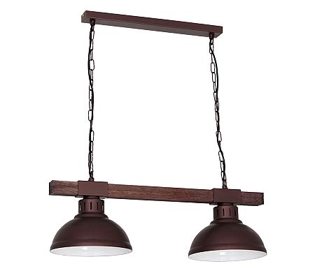Luminex Csillár láncon HAKON 2xE27/60W/230V sötét
