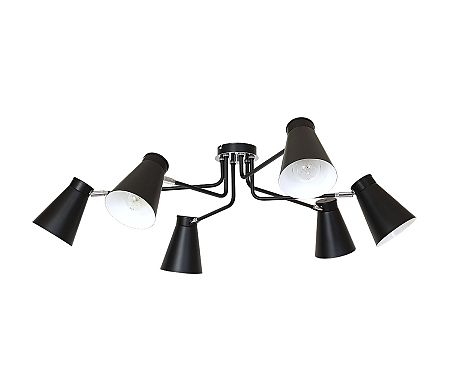 Luminex Mennyezeti lámpa BEVAN 6 6xE27/60W fekete