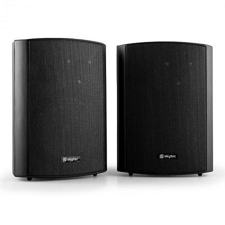 Skytec 120W, kétutas hangfalpár, rögzítő kar, fekete