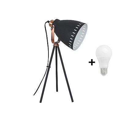 Solight LED Állólámpa 1xE27/10W/230V fekete 52cm