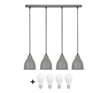 Solight LED Csillár 4xE27/10W/230V szürke 14cm