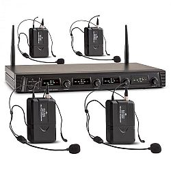 Malone Duett Quartett Fix V3, 4 csatornás UHF vezeték nélküli mikrofon készlet, hatókör 50 m