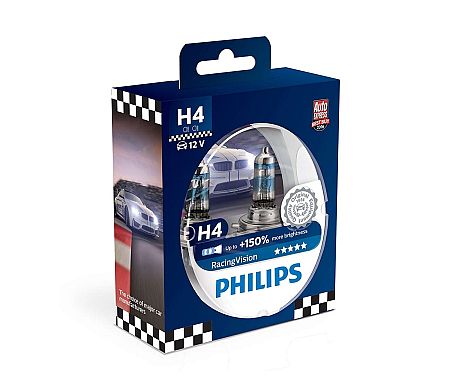 Philips Készlet 2 x autó izzó Philips RACINGVISION 12342RVS2 H4 P43t
